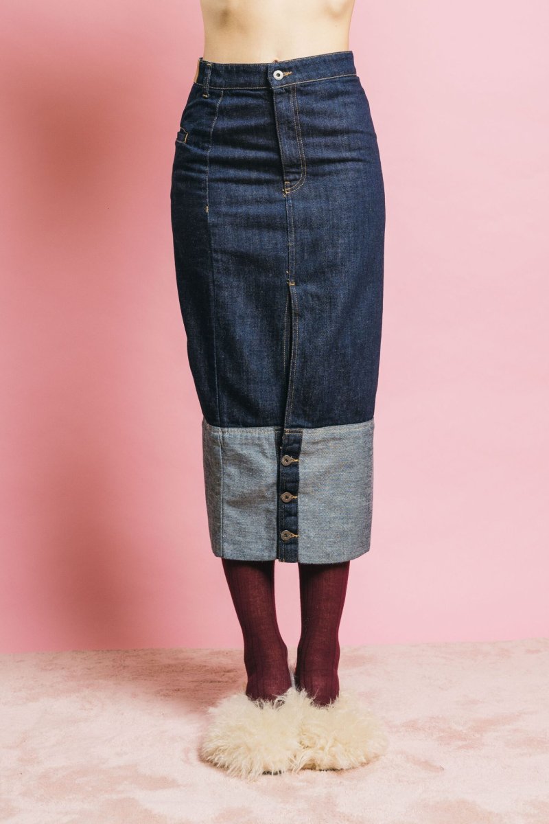 M1F0121 Denim Blu – Gonne – SOLOTRE - immagine 2