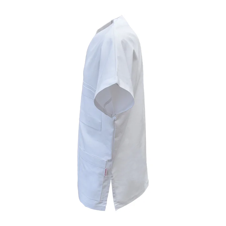 Casacca unisex bianca manica corta - immagine 4