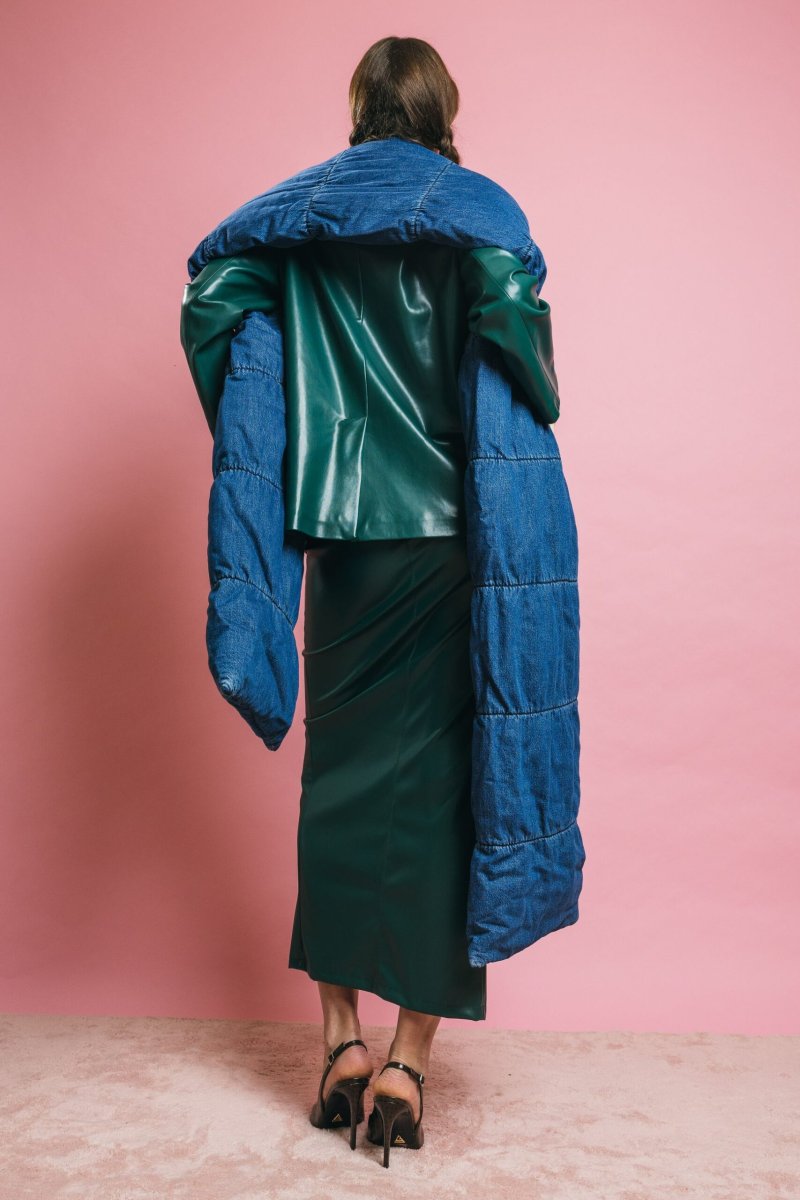 452SC90 Puffy Scarf Blue – Sciarpe e Scialli – Cycle - immagine 8