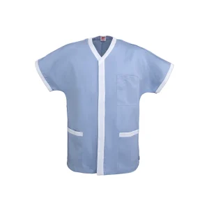 Giacca azzurra con rimessi bianchi