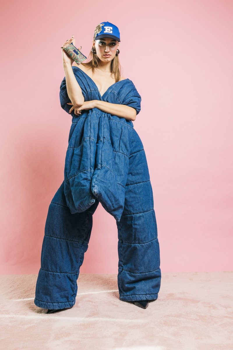 452SC90 Puffy Scarf Blue – Sciarpe e Scialli – Cycle