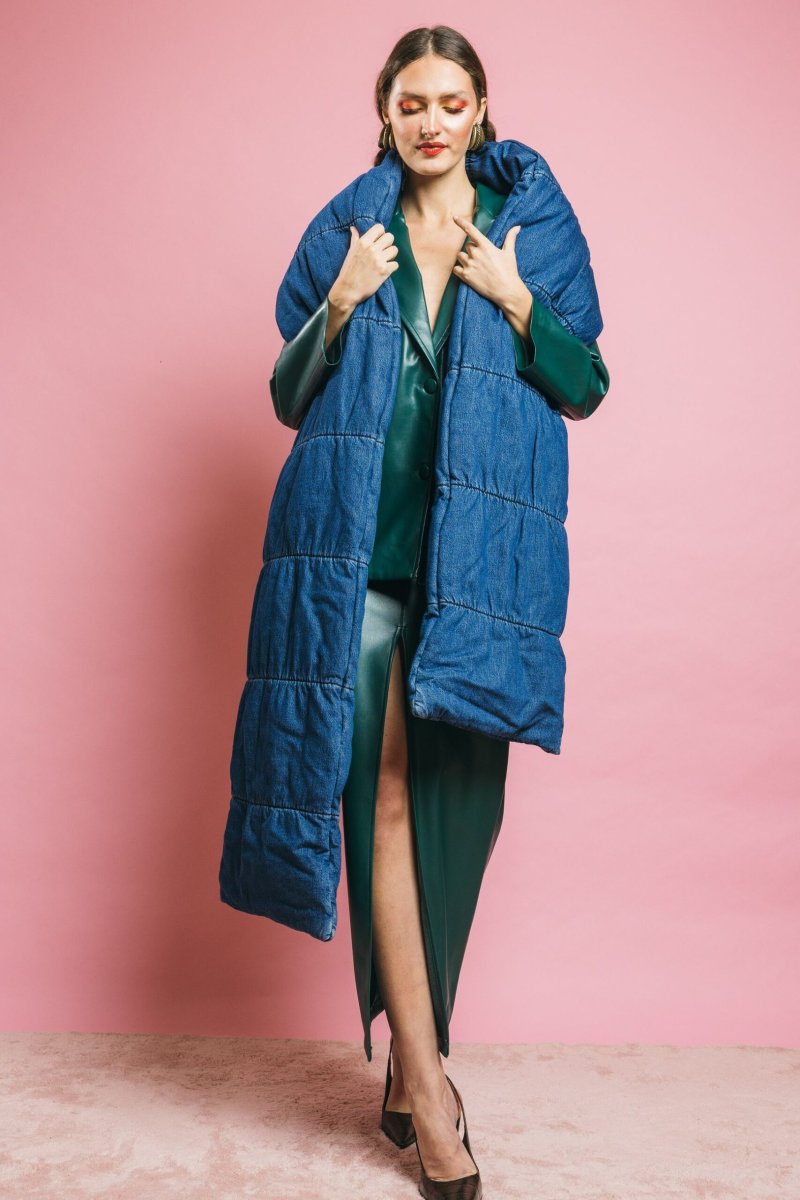 452SC90 Puffy Scarf Blue – Sciarpe e Scialli – Cycle - immagine 6