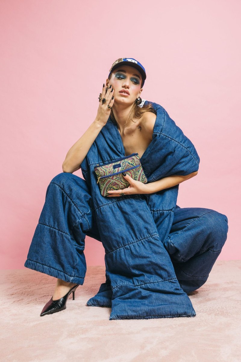 452SC90 Puffy Scarf Blue – Sciarpe e Scialli – Cycle - immagine 9