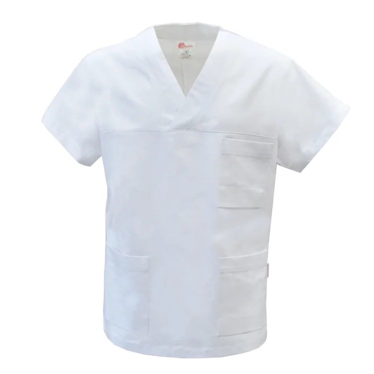 Casacca unisex bianca manica corta - immagine 2