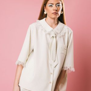 VS1CM0096-Te077 gessato vaniglia – Camicie – VIVETTA