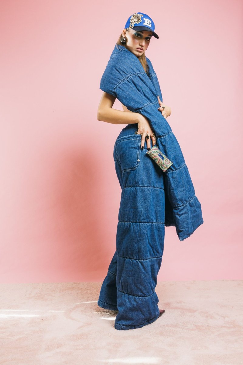 452SC90 Puffy Scarf Blue – Sciarpe e Scialli – Cycle - immagine 4