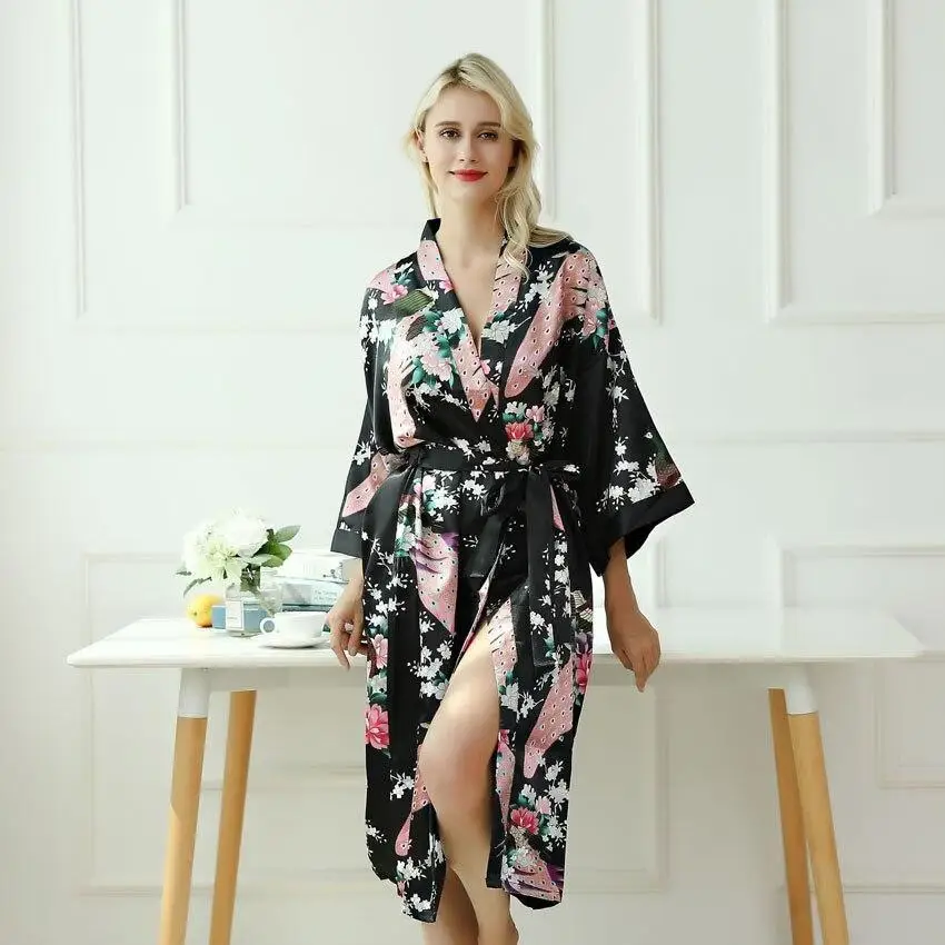 Kimono Pigiama Da Donna - Nero - immagine 2