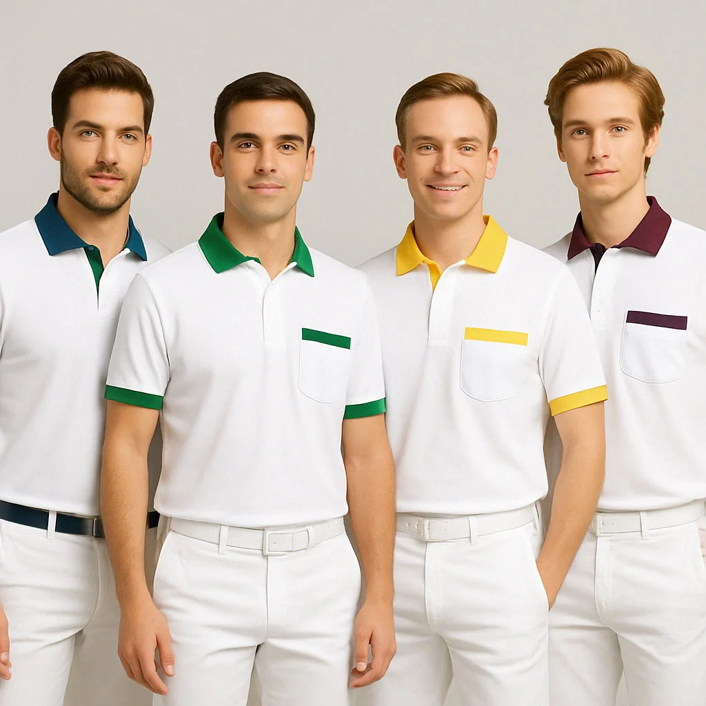 Polo unisex “BSC” bianca con taschino - immagine 2