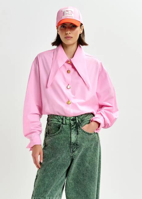 Jomato Pointy Collar Shirt Pink – Camicie – ESSENTIEL ANTWERP - immagine 2